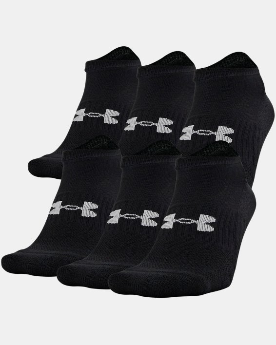 Unisex UA Training Cotton No Show 6-Pack Socks, Black, pdpMainDesktop image number 0